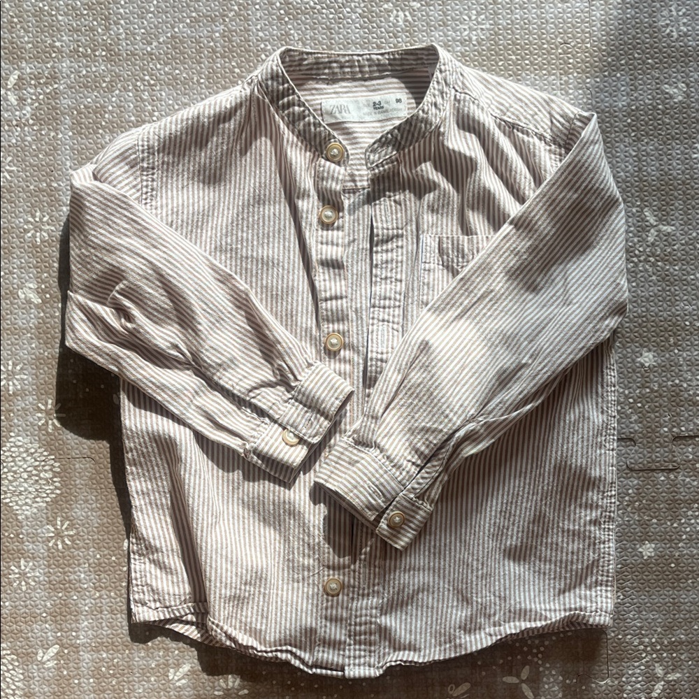 Zara Brown Striped Shirt